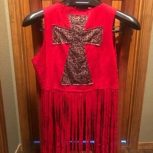 Girls crossed vest - Crazy Train size small